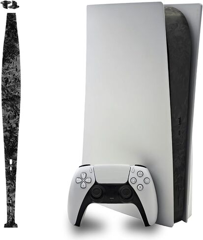 Luck&Link Skin Sticker For PS5 Slim Console Center Part Protection Texture Sticker, For PS5 SILM Digital Edition And Disc Edition Host Middle Strip Texture Skin Scratch Resistant (Forged carbon fiber) in Kuwait