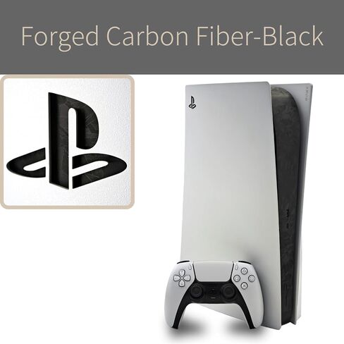 Luck&Link Skin Sticker For PS5 Slim Console Center Part Protection Texture Sticker, For PS5 SILM Digital Edition And Disc Edition Host Middle Strip Texture Skin Scratch Resistant (Forged carbon fiber) in Kuwait