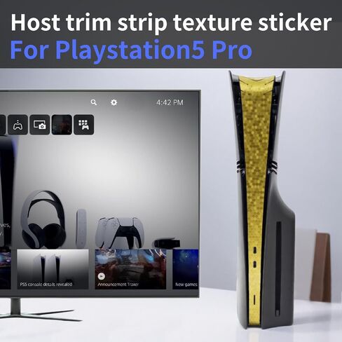 Luck&Link Skin Sticker for PS5 Console Center Part Protection Texture Sticker,for PS5 Disc Edition Host Middle Strip Texture Skin Scratch Resistant (Honeycomb-Pink, PS5(2020)) in Kuwait