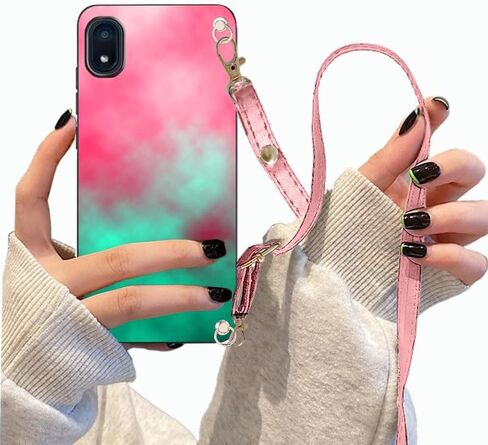 Flexible TPU Case for Artia P600, ANS Artia P600 5G Case with Wrist Strap | Crossbody Lanyard Hands Free | Floral Multi-Colored Art Wavy Painting Printed Soft Slim Gel | ArtiaP600 Phone Cover in Saudi Arabia