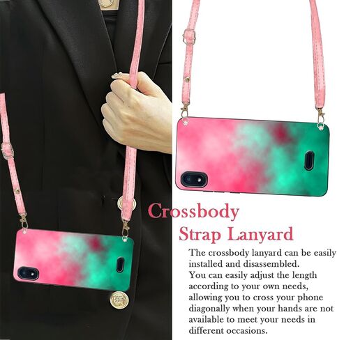Flexible TPU Case for Artia P600, ANS Artia P600 5G Case with Wrist Strap | Crossbody Lanyard Hands Free | Floral Multi-Colored Art Wavy Painting Printed Soft Slim Gel | ArtiaP600 Phone Cover in Saudi Arabia