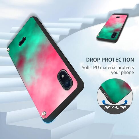 Flexible TPU Case for Artia P600, ANS Artia P600 5G Case with Wrist Strap | Crossbody Lanyard Hands Free | Floral Multi-Colored Art Wavy Painting Printed Soft Slim Gel | ArtiaP600 Phone Cover in Saudi Arabia