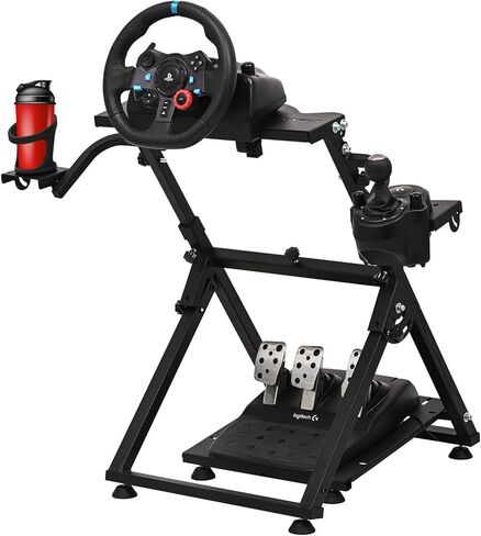 CXRCY Racing Wheel Stand Compatible with Logitech G920 G29 G25 G27, Pro Driving Simulator Cockpit Height Adjustable Gaming,Wheel and Pedals Not Included in Kuwait