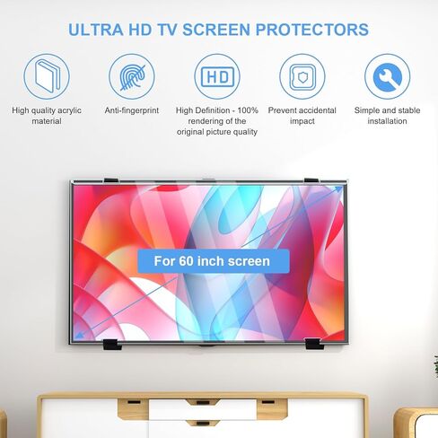 TV Screen Protector 65 Inch: Television Screen Protector Panel Acrylic HD Clear Protective TV Display Protectors for LCD,LED, OLED QLED 4K HDTV & Computer Monitor in Saudi Arabia