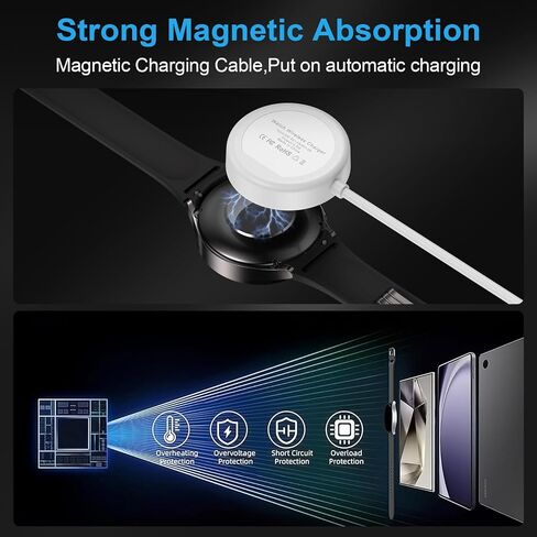 Samsung Watch Charger Pad Magnetic Wireless Fast Charging Cable for Samsung Galaxy Watch 7/6/6 Classic/5/5 Pro/4/4 Classic/3/Active 2,20W USB C Fast Charger Block with Wireless Watch Charger Cord 3FT in Saudi Arabia