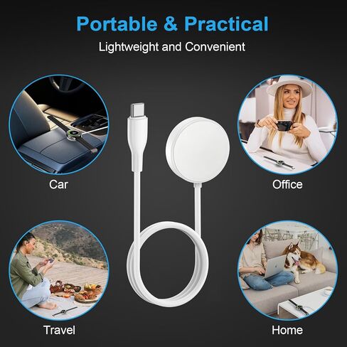 Samsung Watch Charger Pad Magnetic Wireless Fast Charging Cable for Samsung Galaxy Watch 7/6/6 Classic/5/5 Pro/4/4 Classic/3/Active 2,20W USB C Fast Charger Block with Wireless Watch Charger Cord 3FT in Saudi Arabia