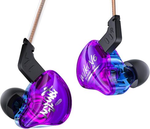 KBEAR K01 Gaming Earbuds, HIFI Immersive Bass iems for Gaming, in Ear Monitors IEM, Noise Cancelling Wired Earphones with 3.5mm Plug for Computer Laptop School Student, 2 Year Warranty(Black with Mic) in Saudi Arabia