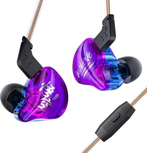 KBEAR K01 Gaming Earbuds, HIFI Immersive Bass iems for Gaming, in Ear Monitors IEM, Noise Cancelling Wired Earphones with 3.5mm Plug for Computer Laptop School Student, 2 Year Warranty(Black with Mic) in Saudi Arabia