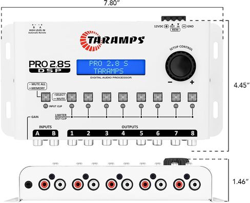 Taramps Pro 2.8S Black - 8-Way Audio Processor Equalizer in Saudi Arabia