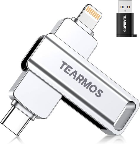512GB Flash Drive Intended for iPhone iPad, Memory Stick Storage for Photos and Videos Backup, Compatible with iPhone iPad Android PC, Plug and Play, No Application Required (Metal Silver) in Saudi Arabia