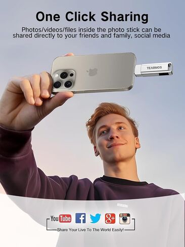 512GB Flash Drive Intended for iPhone iPad, Memory Stick Storage for Photos and Videos Backup, Compatible with iPhone iPad Android PC, Plug and Play, No Application Required (Metal Silver) in Saudi Arabia