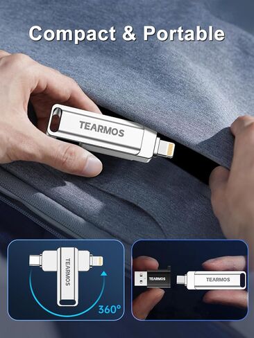 512GB Flash Drive Intended for iPhone iPad, Memory Stick Storage for Photos and Videos Backup, Compatible with iPhone iPad Android PC, Plug and Play, No Application Required (Metal Silver) in Saudi Arabia
