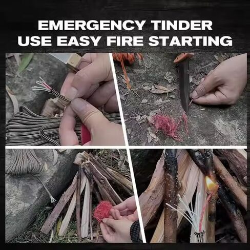 Outdoor Fire Starter Necklace – Emergency Survival Tool with Ferro Rod, Ceramic Striker & Paracord Lanyard in Kuwait