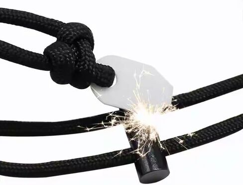 Outdoor Fire Starter Necklace – Emergency Survival Tool with Ferro Rod, Ceramic Striker & Paracord Lanyard in Kuwait