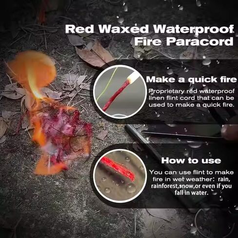Outdoor Fire Starter Necklace – Emergency Survival Tool with Ferro Rod, Ceramic Striker & Paracord Lanyard in Kuwait