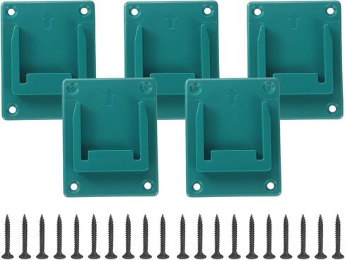 HARFINGTON 5pcs Battery Holder Wall Mount Dock Rack Tool Holder for 14.4/18V Battery,Black in Saudi Arabia