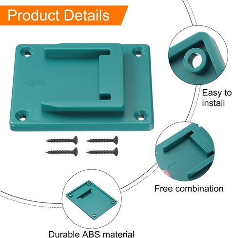 HARFINGTON 5pcs Battery Holder Wall Mount Dock Rack Tool Holder for 14.4/18V Battery,Black in Saudi Arabia