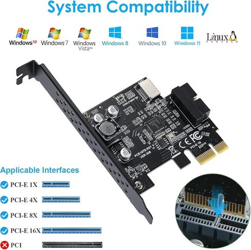 USB 3.2 GEN1 Type-e (A Key) Front Panel Header (to Type-C Front Panel Header) 5 Gbps +USB 3.0 20-pin Connector PCI-E 1X Express Card for Motherboard in Kuwait