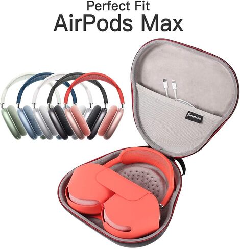 حافظة صلبة من Smatree لأجهزة Apple AirPods Max تدعم وضع النوم، حقيبة حمل للسفر لملحقات سماعات Airpod Max، حقيبة تخزين واقية محمولة in Saudi Arabia