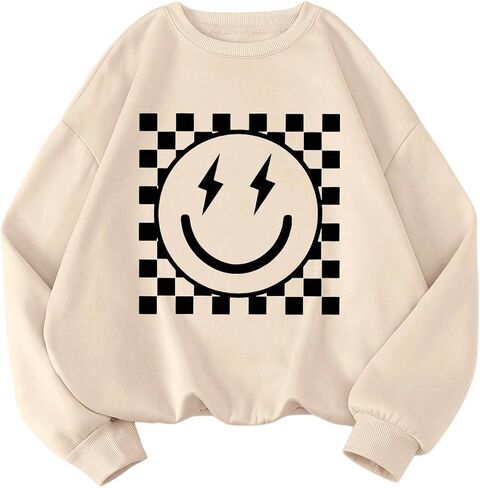 SOLY HUX Women's Plus Size Crewneck Sweatshirt Cute Graphic Sweatshirts Casual Loose Long Sleeve Pullover Tops in Saudi Arabia