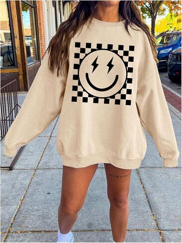 SOLY HUX Women's Plus Size Crewneck Sweatshirt Cute Graphic Sweatshirts Casual Loose Long Sleeve Pullover Tops in Saudi Arabia