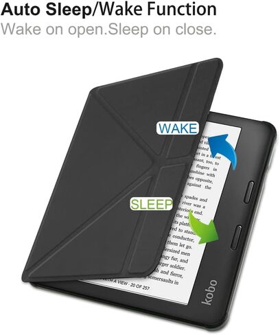 E-Reader Cover for Kobo Libra 2th Generation(2021 Release),Ultra Slim Lightweight with Auto Sleep/Wake Up Function Folio Stand Leather Case for Kobo Libra 2 Gen E-Book (TPU-Big Eye) in Saudi Arabia