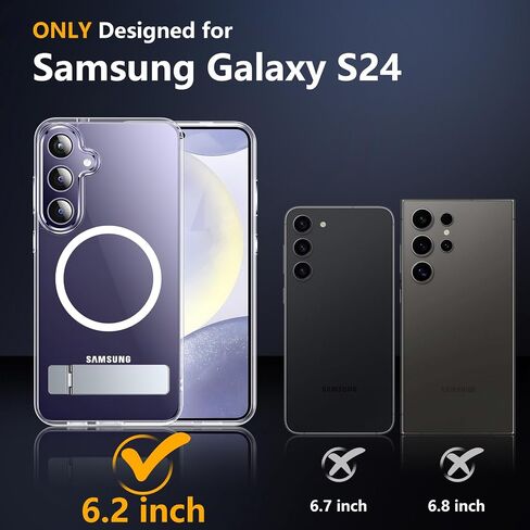 Spidercase لـ Samsung Galaxy S24 Ultra Case ، مع كيكستاند غير مرئي ، حالة مغناطيسية [حماية من الدرجة العسكرية] [حماة شاشة زجاجية مقسمة] in Kuwait