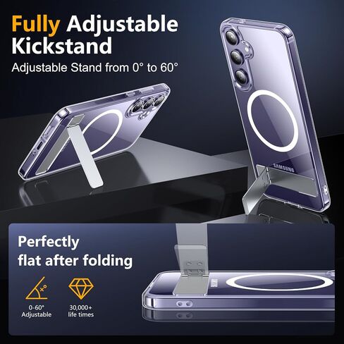 Spidercase لـ Samsung Galaxy S24 Ultra Case ، مع كيكستاند غير مرئي ، حالة مغناطيسية [حماية من الدرجة العسكرية] [حماة شاشة زجاجية مقسمة] in Kuwait