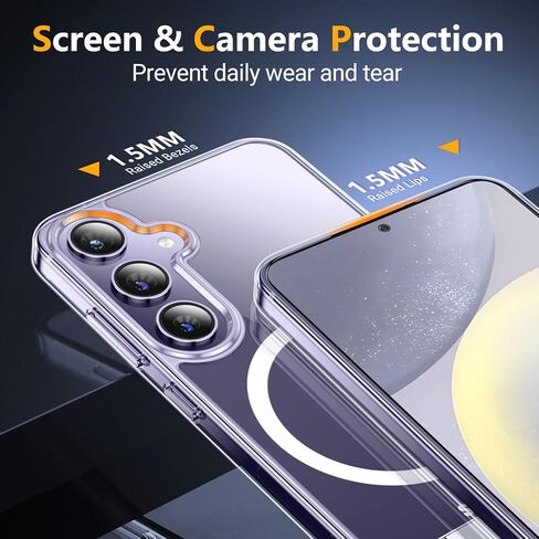 Spidercase لـ Samsung Galaxy S24 Ultra Case ، مع كيكستاند غير مرئي ، حالة مغناطيسية [حماية من الدرجة العسكرية] [حماة شاشة زجاجية مقسمة] in Kuwait