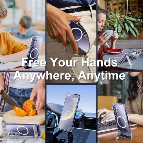 Spidercase لـ Samsung Galaxy S24 Ultra Case ، مع كيكستاند غير مرئي ، حالة مغناطيسية [حماية من الدرجة العسكرية] [حماة شاشة زجاجية مقسمة] in Kuwait