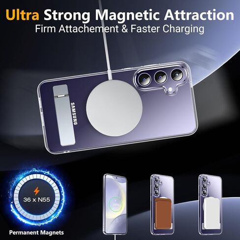 Spidercase لـ Samsung Galaxy S24 Ultra Case ، مع كيكستاند غير مرئي ، حالة مغناطيسية [حماية من الدرجة العسكرية] [حماة شاشة زجاجية مقسمة] in Kuwait