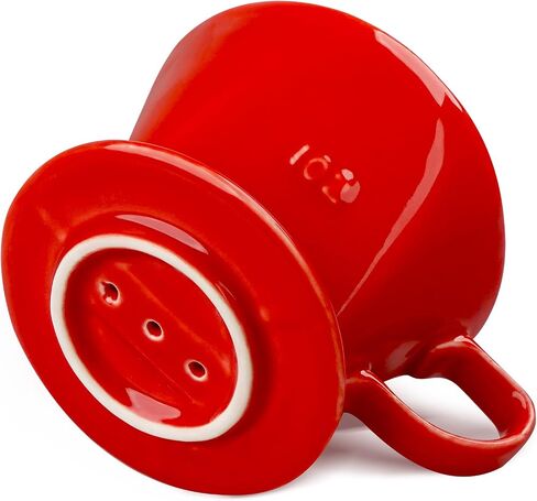 Handmade Pour Over Ceramic Coffee Dripper - Authentic Brewing Experience for Camping, Office, and Home (White) in Kuwait