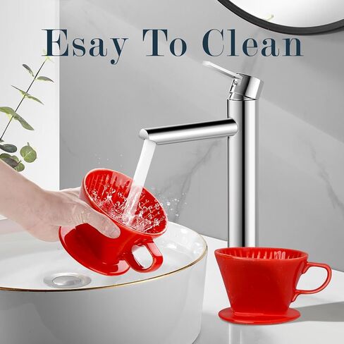 Handmade Pour Over Ceramic Coffee Dripper - Authentic Brewing Experience for Camping, Office, and Home (White) in Kuwait