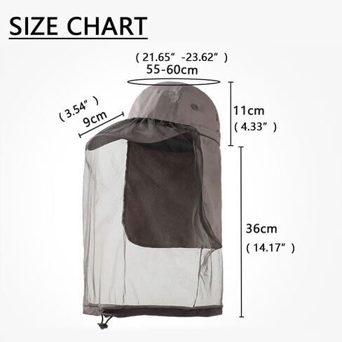 Tibeha Fishing Hat Baseball Cap Mosquito Head Net Hat Outdoor UPF 50+ Sun Hat for Camping with Net Mesh in Saudi Arabia