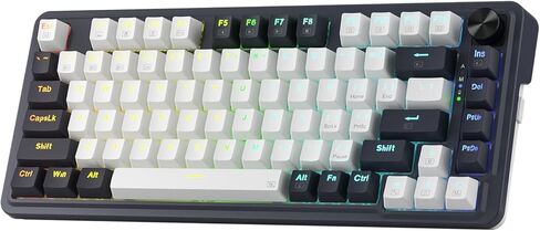 Redragon K720 اللوحة اللاسلكية CNC Gasket Gaming Gaming لوحة مفاتيح مع شاشة ومقبض ، 81 مفتاح المفاتيح الميكانيكية ، SMART 1.14 '' ' in Kuwait