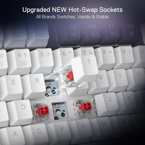 Redragon K720 اللوحة اللاسلكية CNC Gasket Gaming Gaming لوحة مفاتيح مع شاشة ومقبض ، 81 مفتاح المفاتيح الميكانيكية ، SMART 1.14 '' ' in Kuwait
