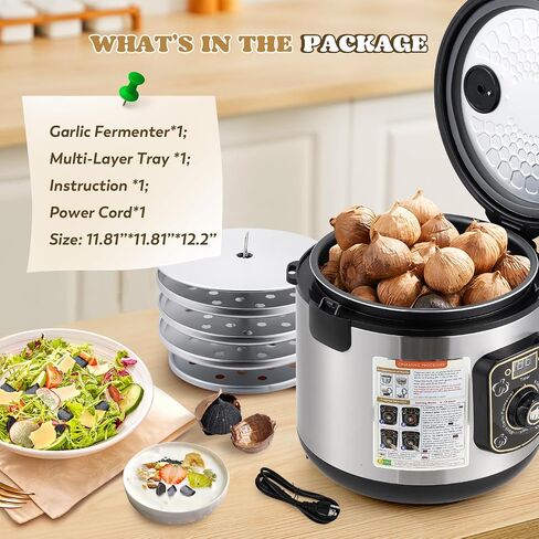 Moongiantgo 8L Black Garlic Fermenter Garlic Fermenting Machine, Easy One-Button Operation Automatic Intelligent Large Capacity Black Garlic Maker with Precise Time Control for 6-16 Days, 110V (8L) in Saudi Arabia