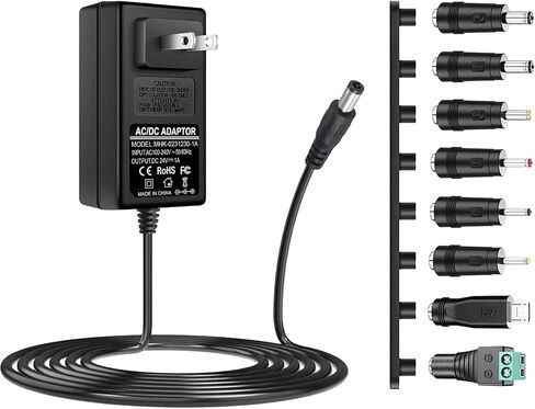 100V-240V to 12V 3A AC/DC Switching Power Supply Adapter with 8 Selectable Adapter DC Plugs (12V3A) in Saudi Arabia