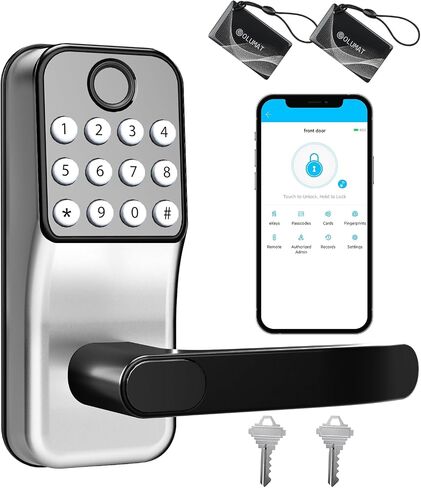 Smart Lock for Front Door: Olumat Keyless Entry Door Lock, Smart Keypad Lock with Handle, Fingerprint Lock with APP, Digital Lock with Handle, for Garage, Home, Office in Saudi Arabia