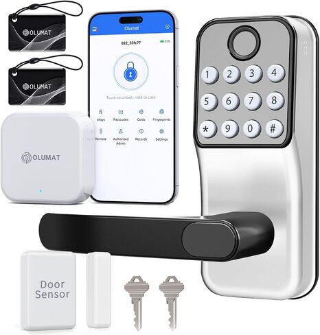 Smart Lock for Front Door: Olumat Keyless Entry Door Lock, Smart Keypad Lock with Handle, Fingerprint Lock with APP, Digital Lock with Handle, for Garage, Home, Office in Saudi Arabia
