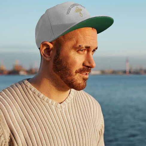 Snapback Hat for Men Flat Brim Hats Gold Outline Orthodox Cross Faith Jesus God Embroidered Flat Bill Hat in Saudi Arabia
