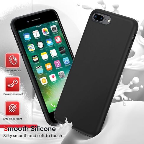 LeYi for iPhone 8 Plus Case: iPhone 7 Plus Case with 2 Pack Tempered Glass Screen Protectors, Shockproof Full-Body Liquid Silicone with Soft Anti-Scratch Microfiber Liner, Green in Saudi Arabia