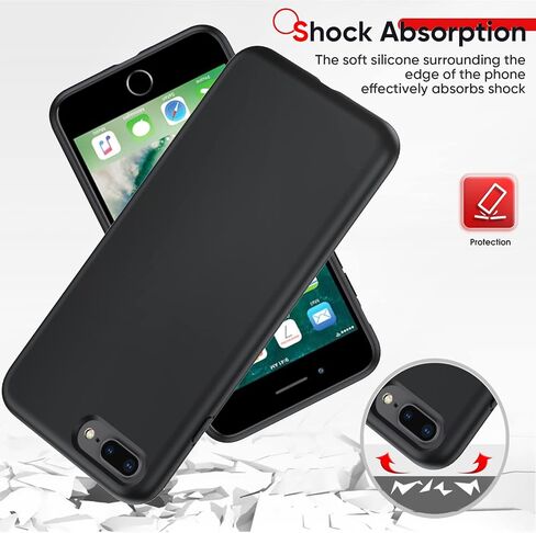 LeYi for iPhone 8 Plus Case: iPhone 7 Plus Case with 2 Pack Tempered Glass Screen Protectors, Shockproof Full-Body Liquid Silicone with Soft Anti-Scratch Microfiber Liner, Green in Saudi Arabia