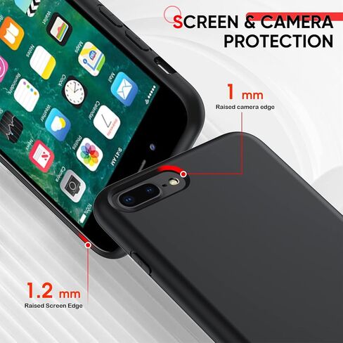 LeYi for iPhone 8 Plus Case: iPhone 7 Plus Case with 2 Pack Tempered Glass Screen Protectors, Shockproof Full-Body Liquid Silicone with Soft Anti-Scratch Microfiber Liner, Green in Saudi Arabia