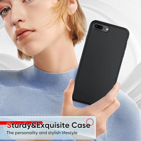 LeYi for iPhone 8 Plus Case: iPhone 7 Plus Case with 2 Pack Tempered Glass Screen Protectors, Shockproof Full-Body Liquid Silicone with Soft Anti-Scratch Microfiber Liner, Green in Saudi Arabia
