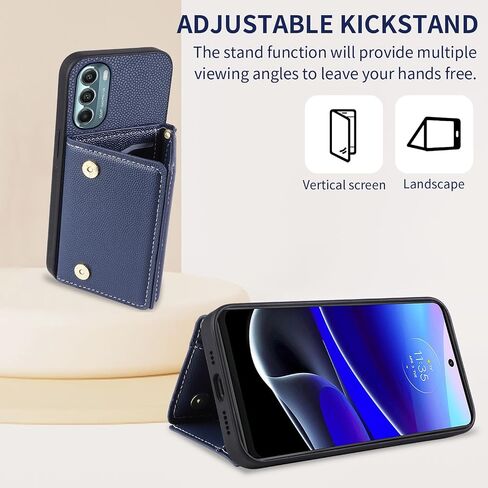 Phone Case for Motorola Moto G Stylus 5G 2022 Wallet Cover with Crossbody Shoulder Strap and Leather Credit Card Holder Pocket Slim Stand Cell XT2215-1 XT2215-4 XT2215DL Girls Women White in Saudi Arabia