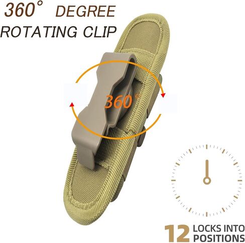 Flashlight Pouch Molle Flashlight Holder for Duty Belt Flashlight Holster with 360°Rotatable Clip in Saudi Arabia