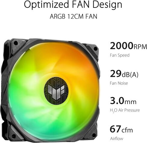 ASUS Prime LC ARGB LCD All-in-one CPU Liquid Cooler with Sharp Screen showcasing CPU & GPU Information with Different Background, high-Performance Pump Armed with Robust Motor, Daisy-chainable Fans in Kuwait
