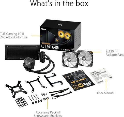 ASUS Prime LC ARGB LCD All-in-one CPU Liquid Cooler with Sharp Screen showcasing CPU & GPU Information with Different Background, high-Performance Pump Armed with Robust Motor, Daisy-chainable Fans in Kuwait