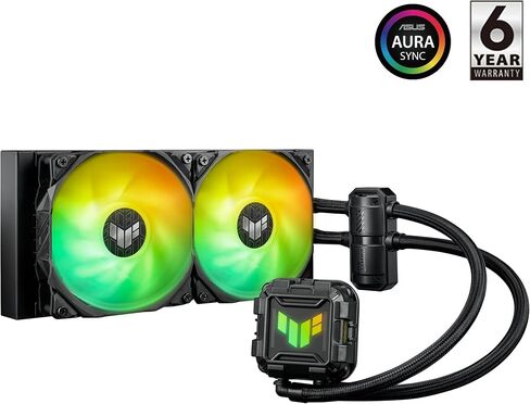 ASUS Prime LC ARGB LCD All-in-one CPU Liquid Cooler with Sharp Screen showcasing CPU & GPU Information with Different Background, high-Performance Pump Armed with Robust Motor, Daisy-chainable Fans in Kuwait
